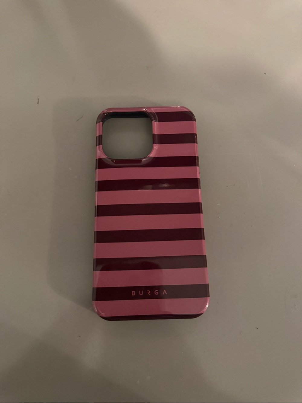 BURGA iPhone 15 Pro Max Pink Striped Protective Phone Case